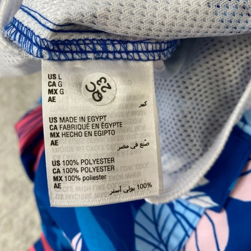 Club Room Men Swim Trunks Beach Shorts Size L Blue Pink Tropical Floral Pool NWT
